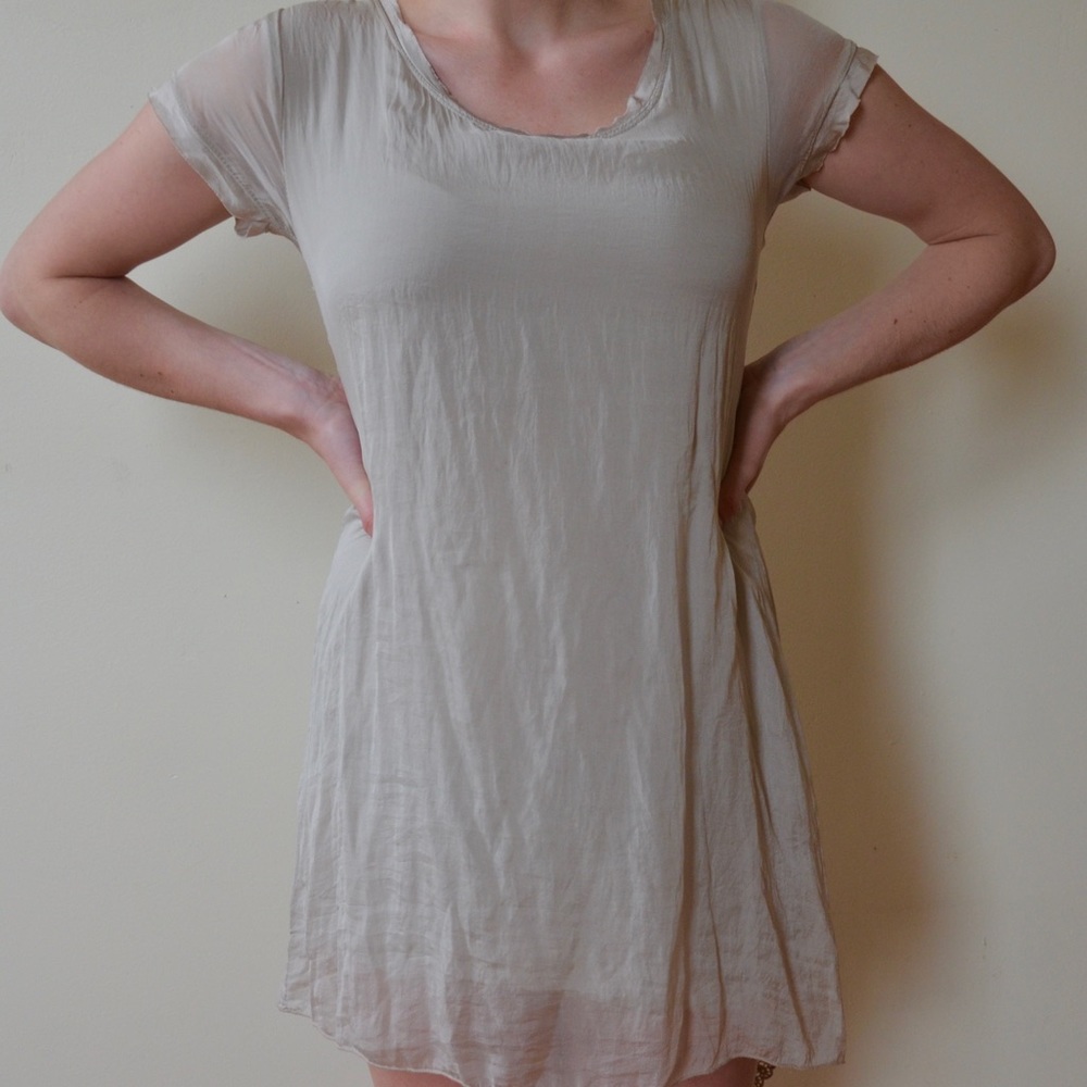 Silk Short sleeve silky dress